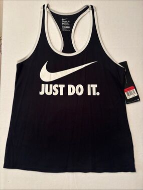 Nike Black Tank Top with White Swoosh